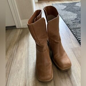 Steve Madden Tan Leather Heeled Boots